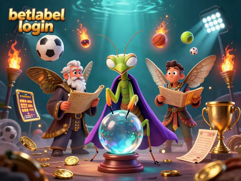 Engage with thrilling betlabel login as characters explore dynamic sports betting elements in a magical scenario.