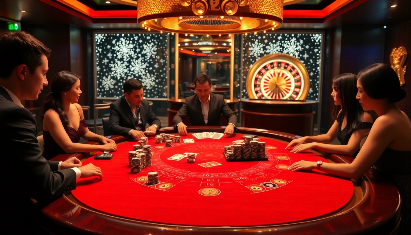 Experience the excitement at https://tg88co.com/ with players enjoying blackjack in a luxurious casino setting.