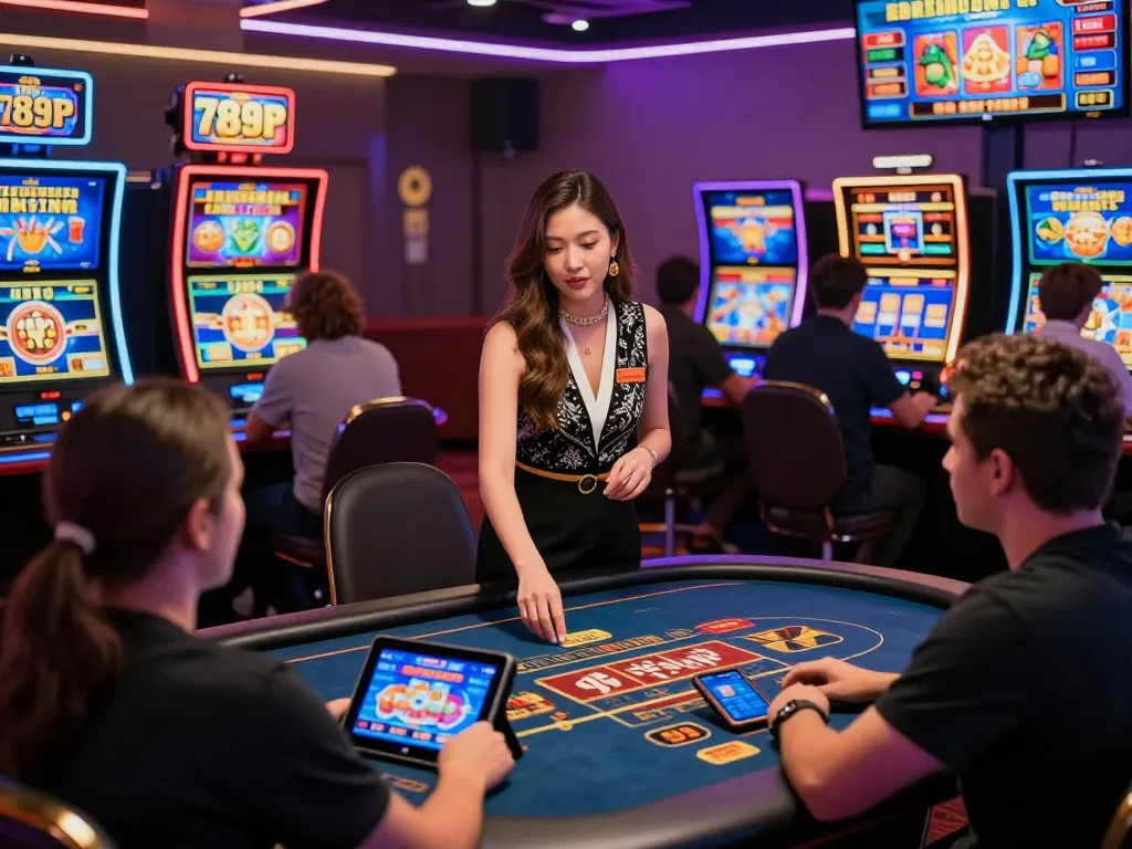 Players enjoying immersive online gaming experiences at 789P's vibrant virtual casino.