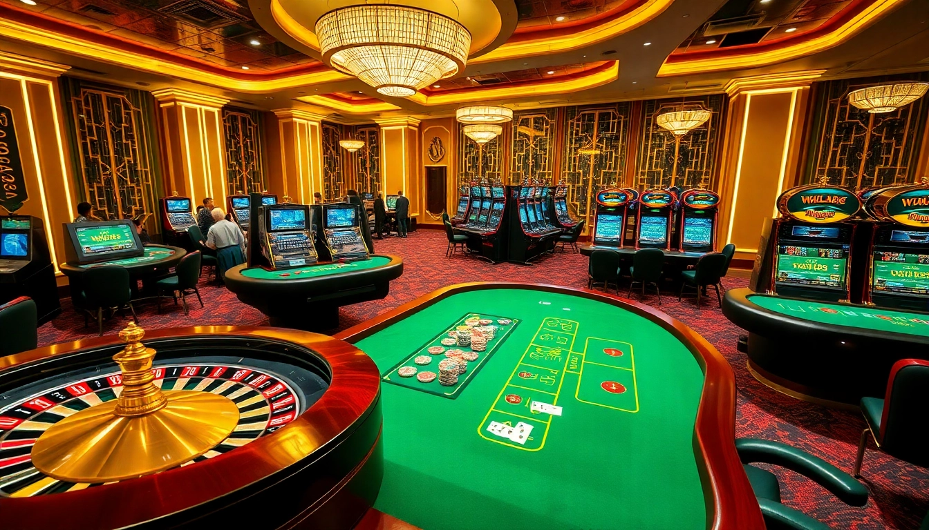 WALA88 players enjoying high-stakes games at a lively casino