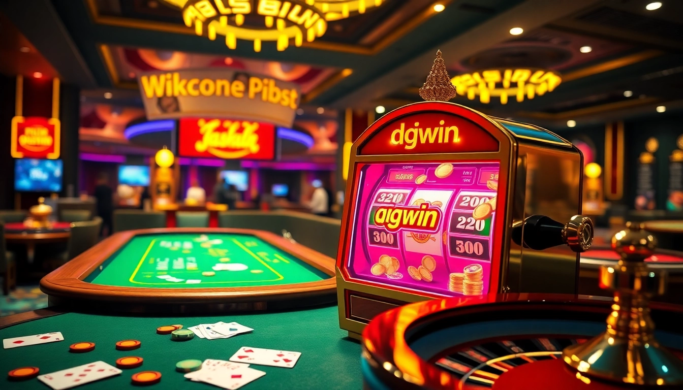Experience the thrill of nổ hũ ggwin with an exciting slot machine in a vibrant casino.