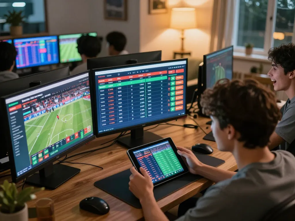 hm88 offers an engaging online sports betting experience with live odds displayed on various devices in a cozy atmosphere.