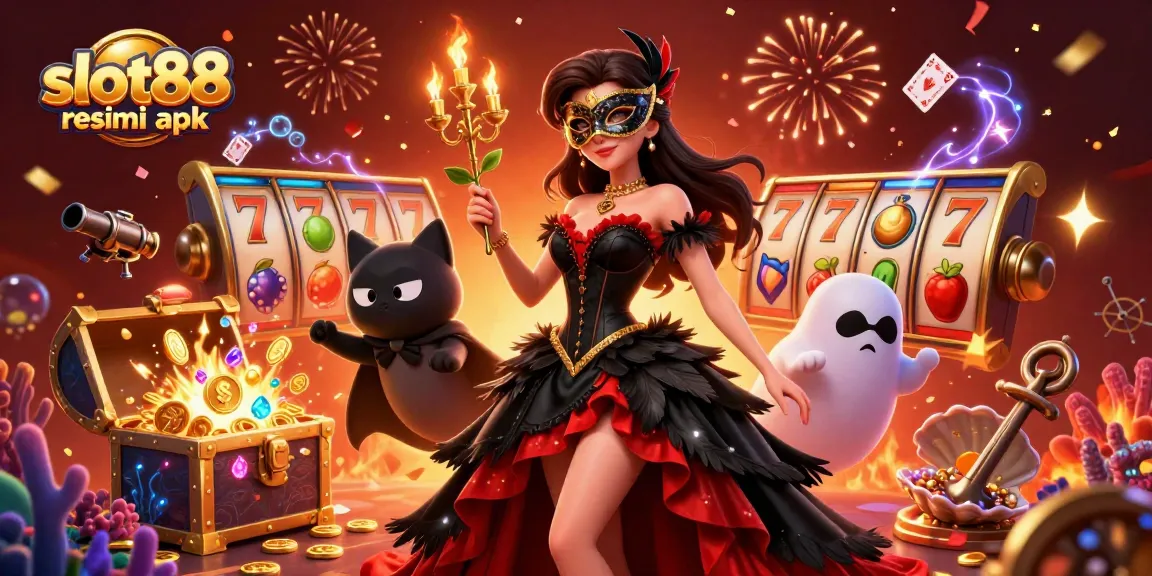 Experience thrilling gameplay with slot88 resmi apk, featuring vibrant characters and exciting casino elements.