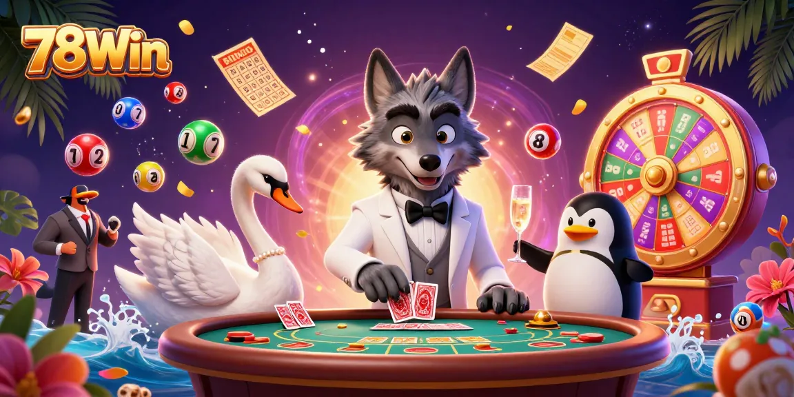 78Win brings thrilling prizes at a lively baccarat table with colorful dynamic elements.