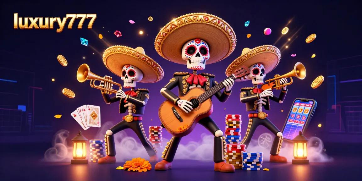 Experience gaming excitement with luxury777 as lively skeleton mariachi players bring the casino to life!