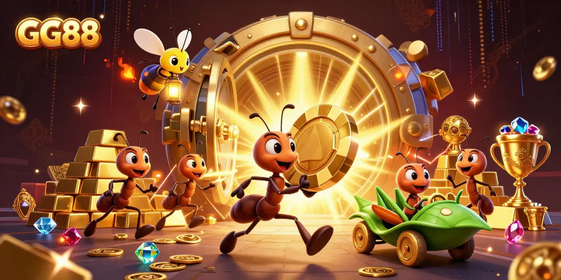 Experience exciting gameplay at GG88 with colorful gold and vibrant characters in a casino heist scene.