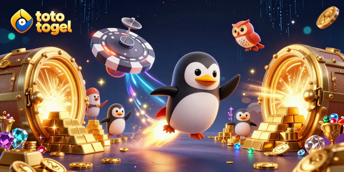 Bet on toto togel while the golden penguin blasts towards a casino space station.