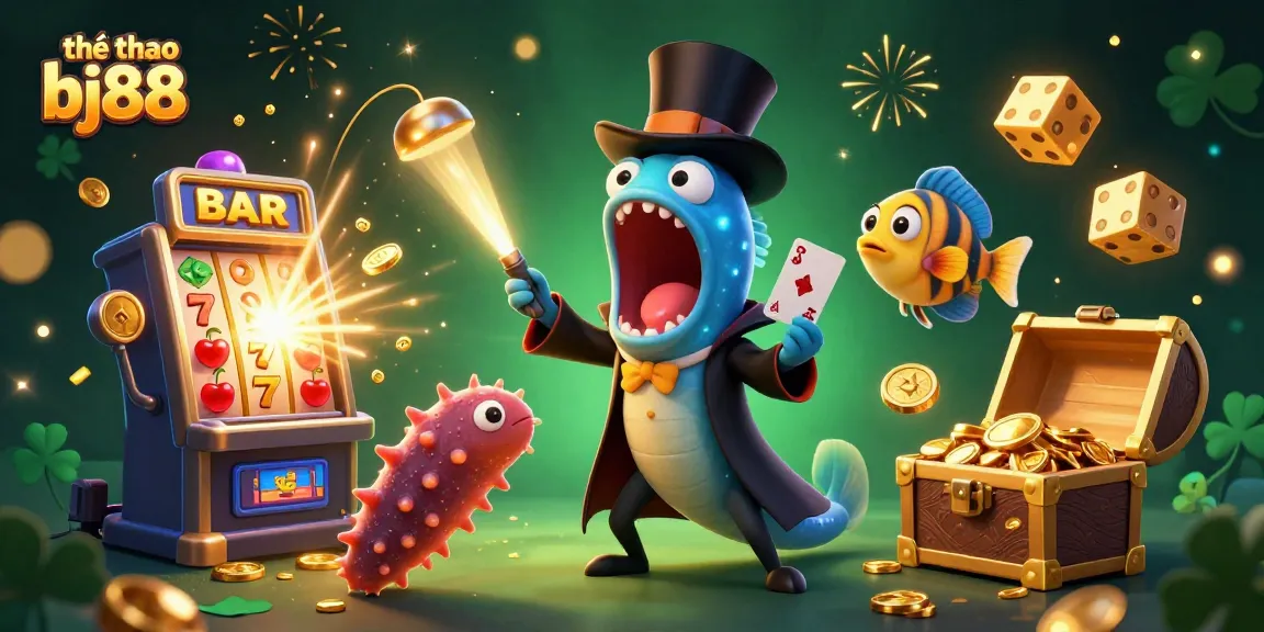 Experience the thrilling action of thể thao bj88 with this vibrant 3D illustration showcasing dynamic gambling elements and characters.