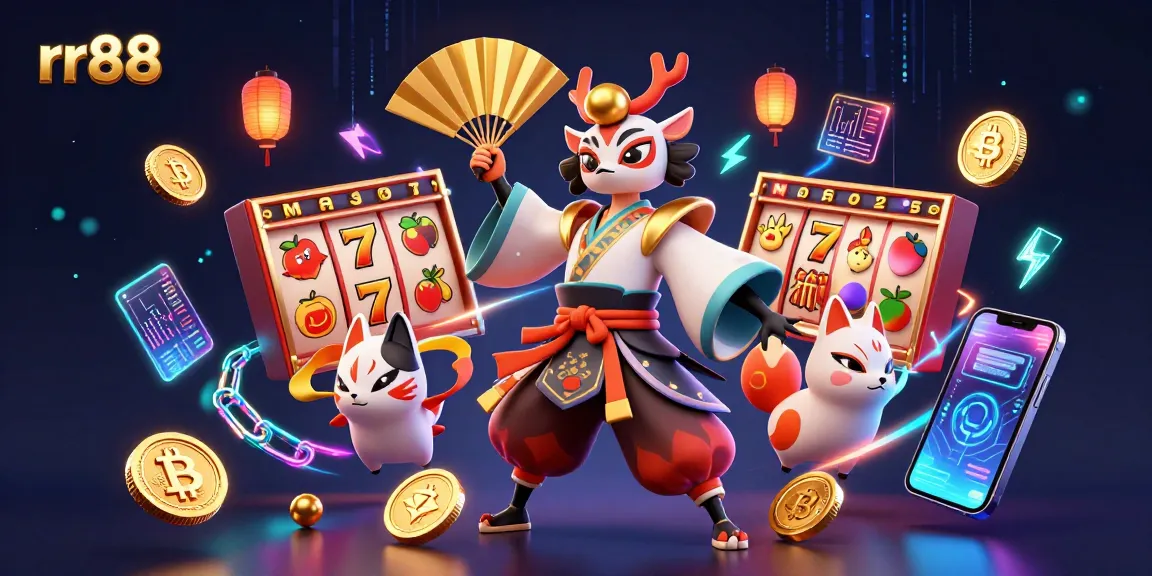 Spin jackpots and win at rr88 with a dynamic 3D casino illustration showcasing vibrant characters and gaming elements.