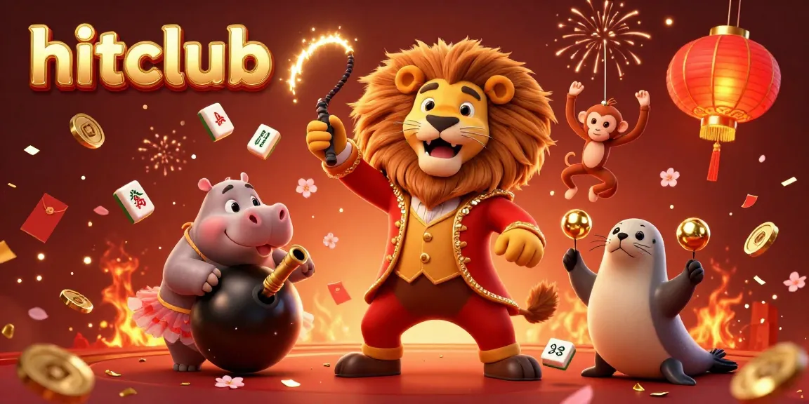 Experience thrilling gameplay at Hitclub with a vibrant 3D casino illustration featuring dynamic characters and casino elements.