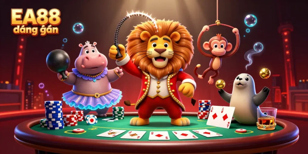 Experience EA88 đăng nhập with thrilling casino action, featuring a colorful circus of gaming excitement!