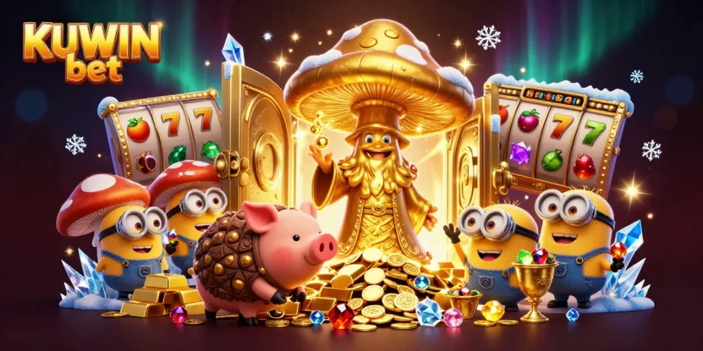 Spin the reels with KUWIN bet's magical golden wizard, treasure, and slot games!
